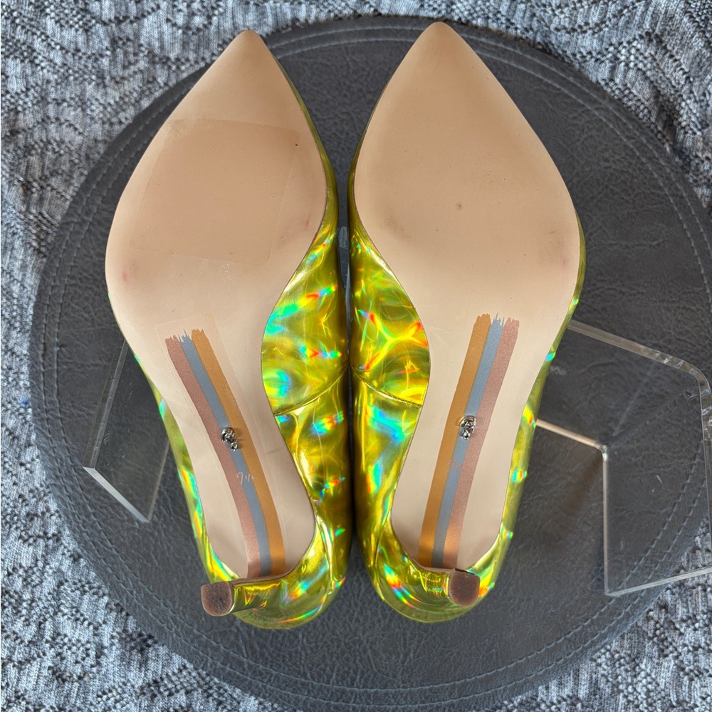 Sam Edelman Hazel Mimosa Heels Women's size 7.5 Gold Metallic - Picture 7 of 8